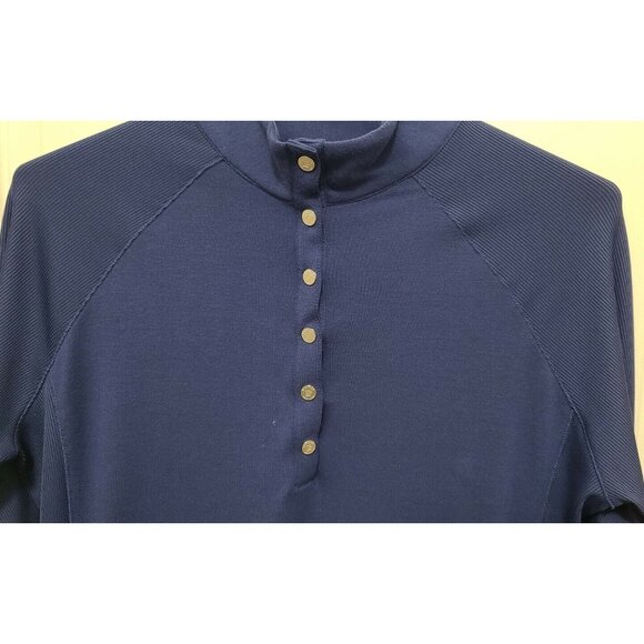 NEW EP New York Women's Long Sleeve 1/4 Snap Button Performance Pullover Blue M - Picture 3 of 12
